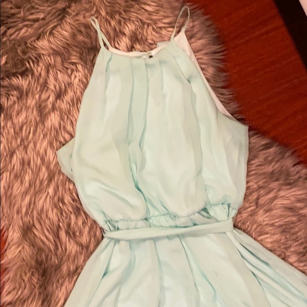 Mint green chiffon dress
